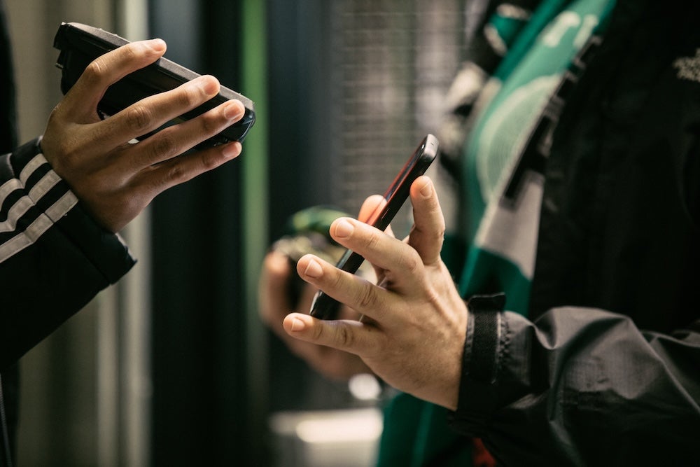 Ticket barcode being read from smartphone