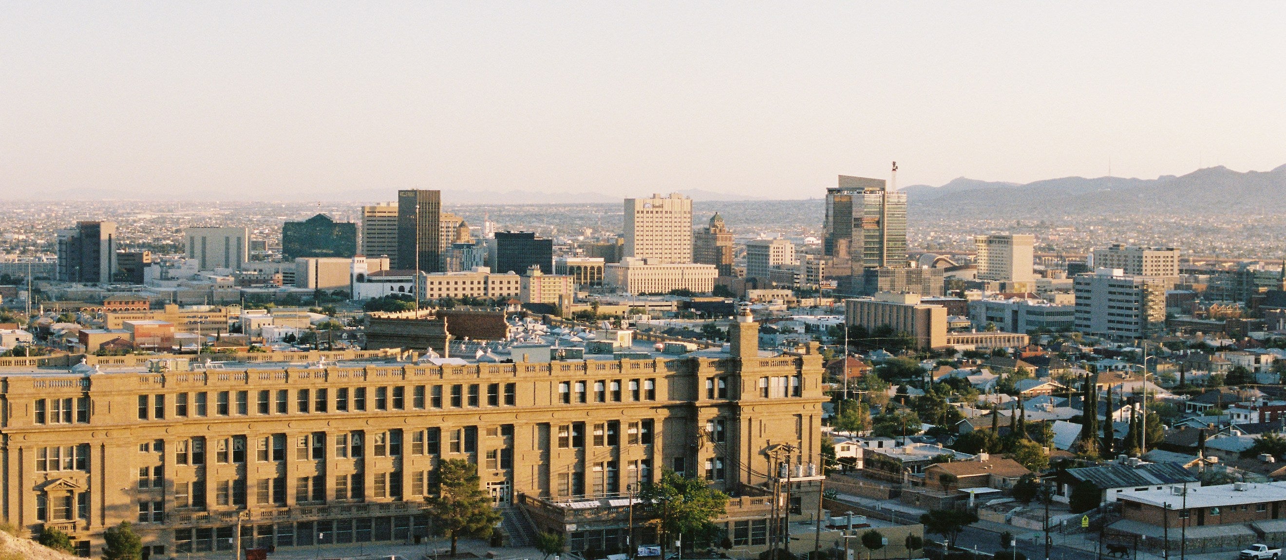 View of El Paso, home to local sports events and stadiums