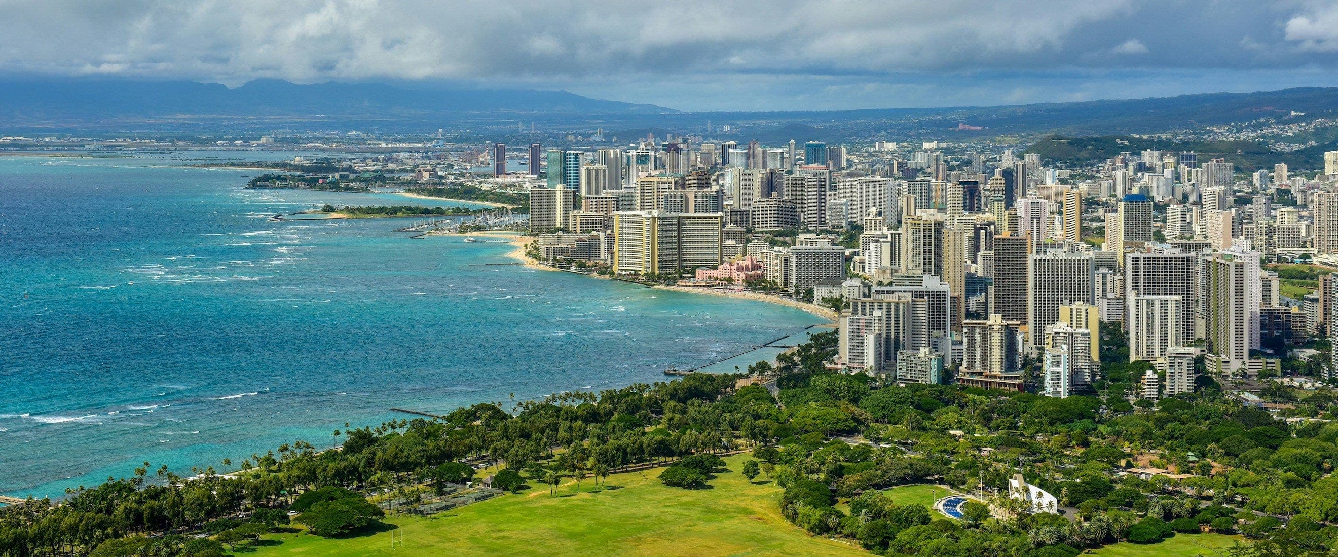 View of Honolulu, home to local theater and comedy shows
