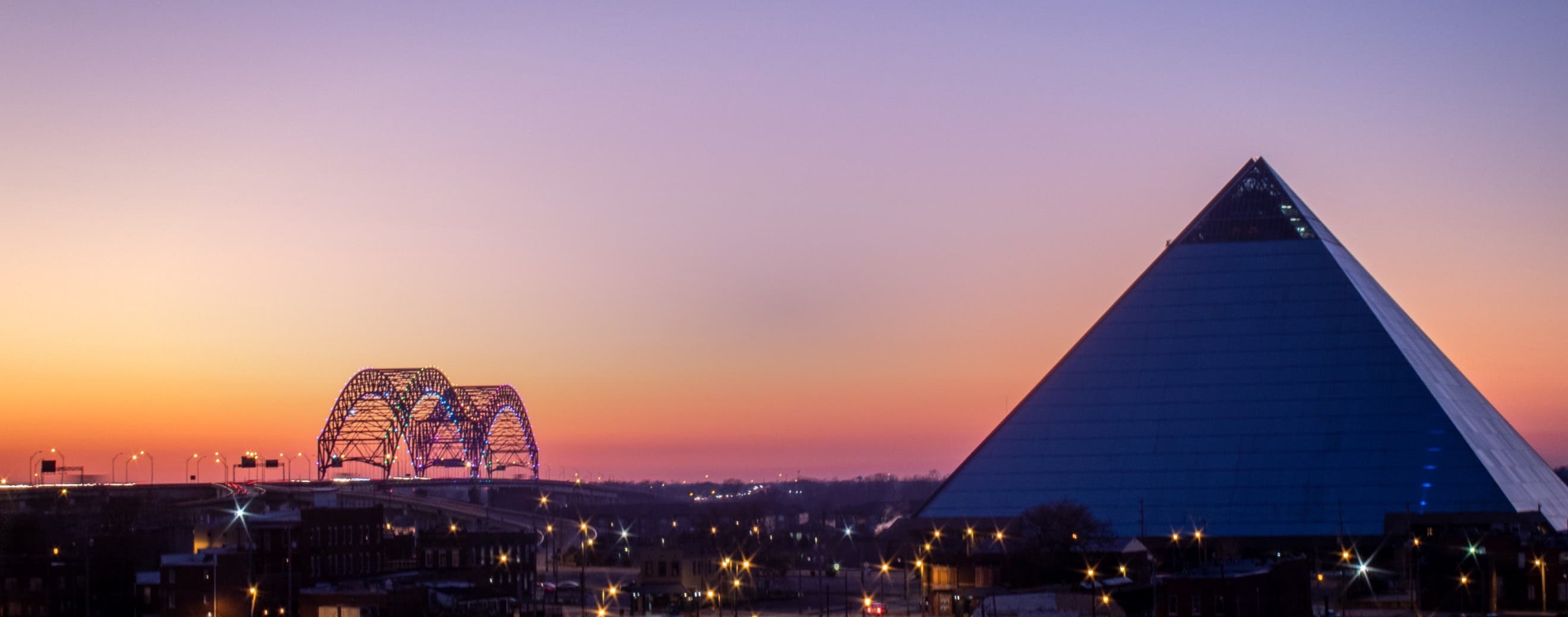 View of Memphis, home to local sports events and stadiums