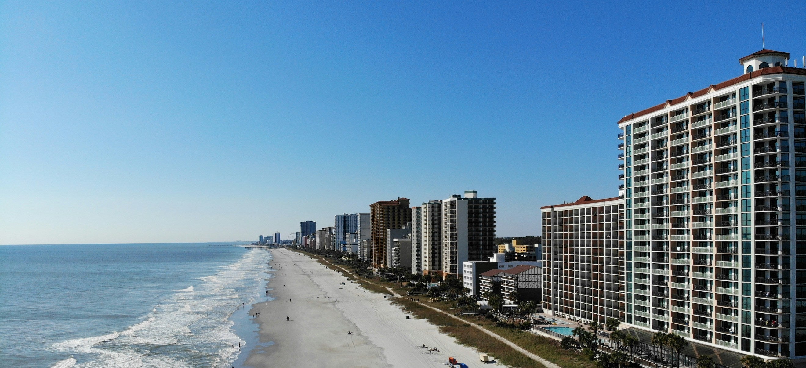View of Myrtle Beach, home to local sports events and stadiums