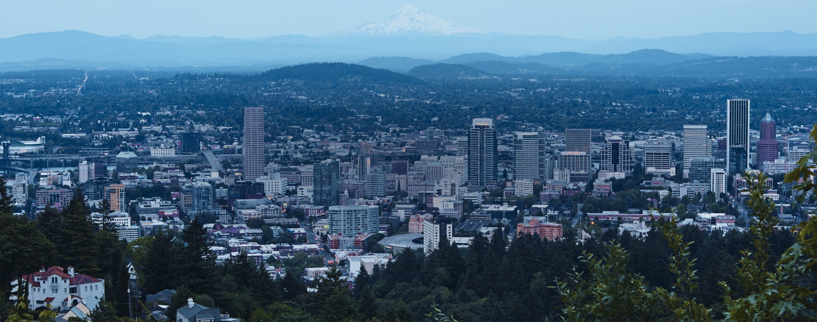 View of Portland, home to local theater and comedy shows