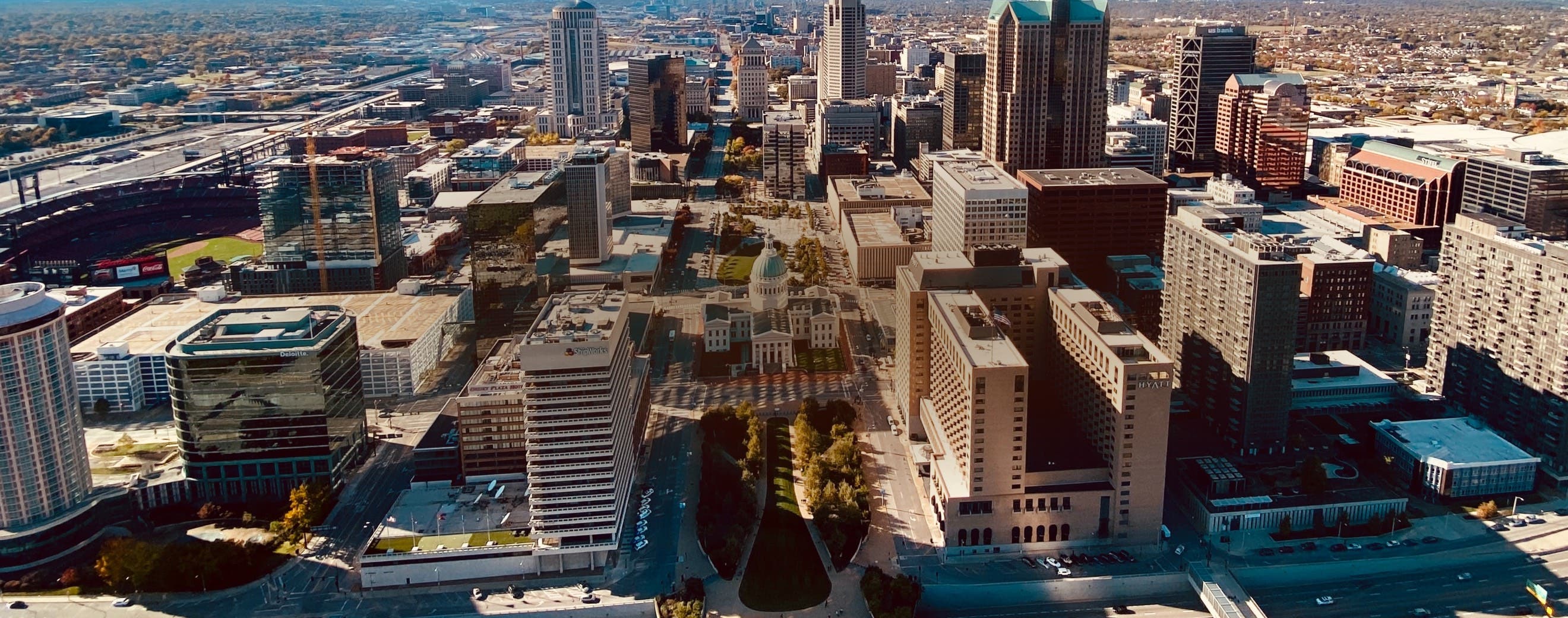 View of St. Louis, home to local concerts and live music venues