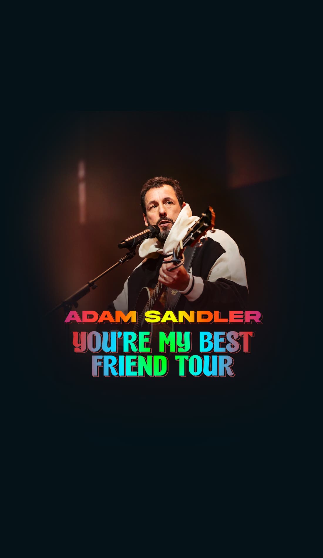 Adam Sandler promotional image for upcoming events and ticket sales
