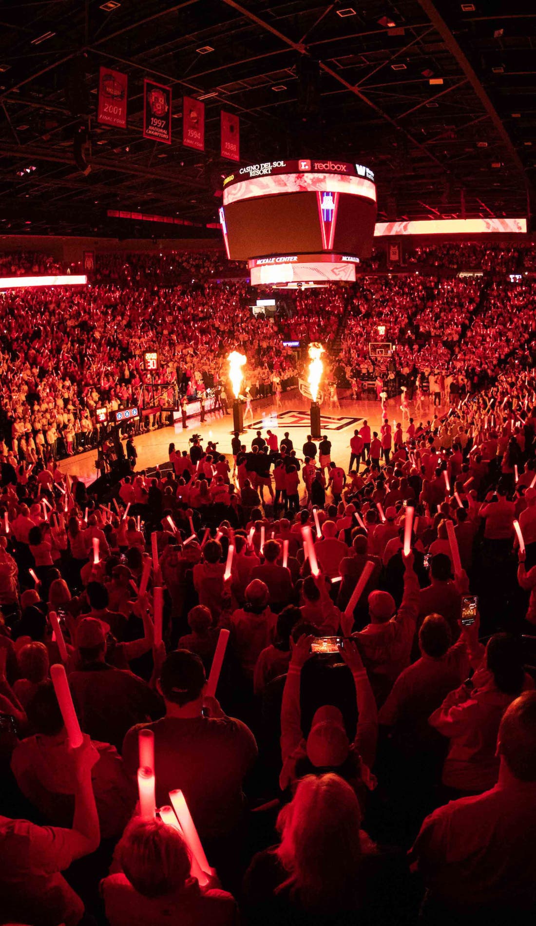 View from a seat at a Arizona Wildcats Mens Basketball vs Tennessee Volunteers Mens Basketball game, showing the teams playing
