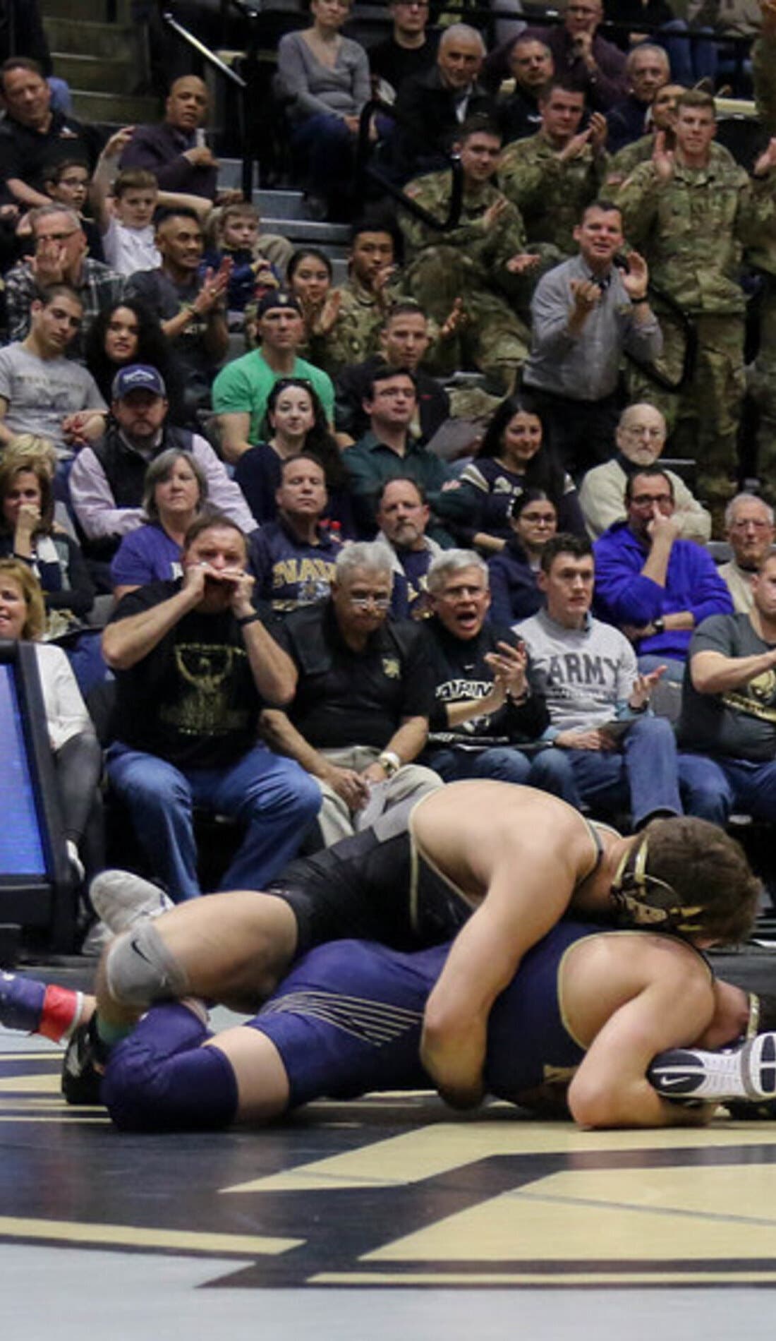 Army Black Knights Wrestling promotional image for upcoming events and ticket sales