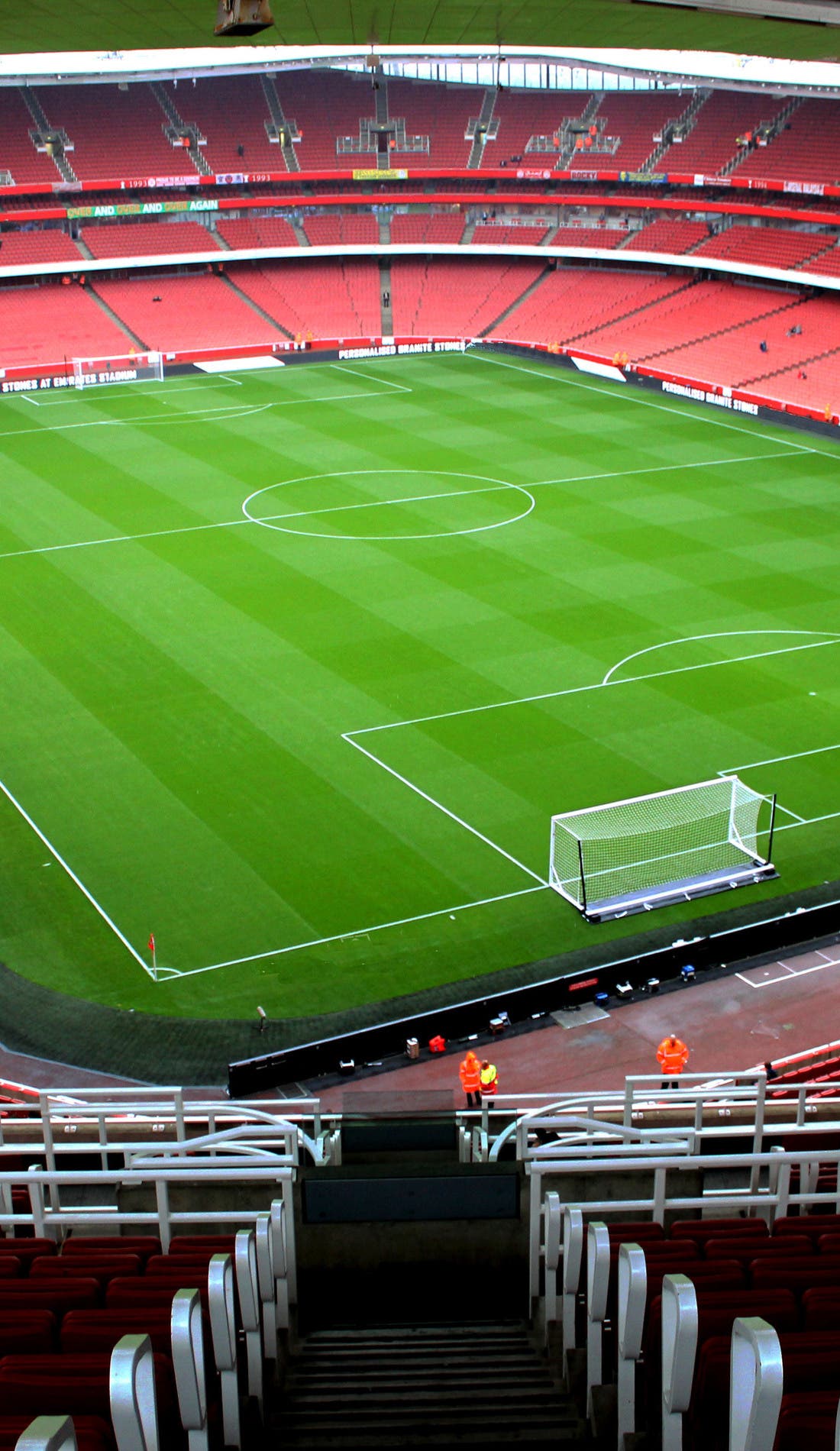 View from a seat at a Arsenal FC vs FC Koln game, showing the teams playing