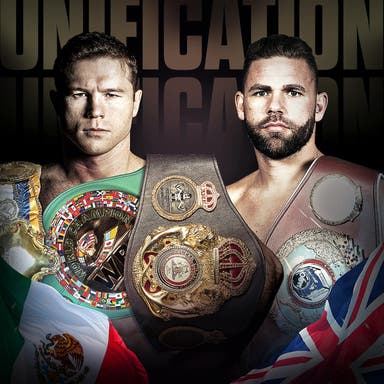 Promotional image of Canelo vs Saunders