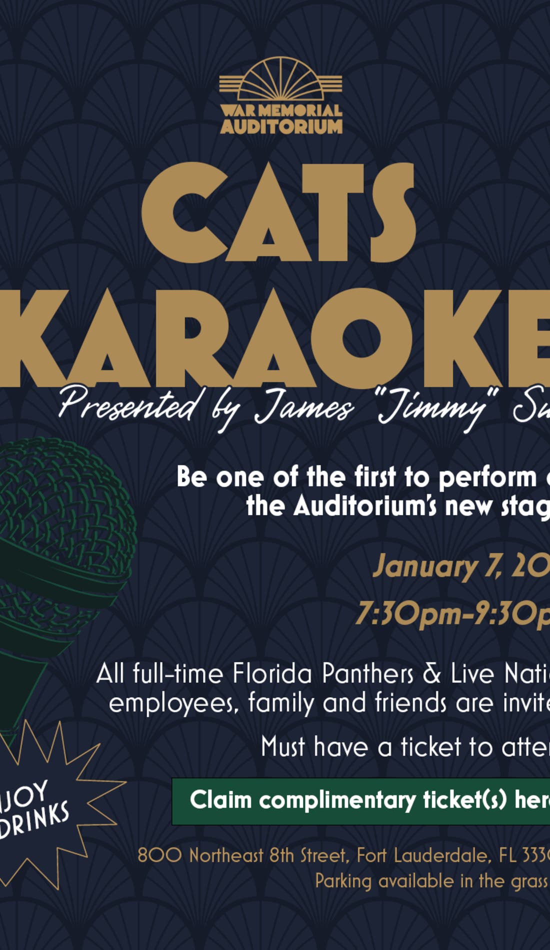Cats Karaoke promotional image for upcoming events and ticket sales