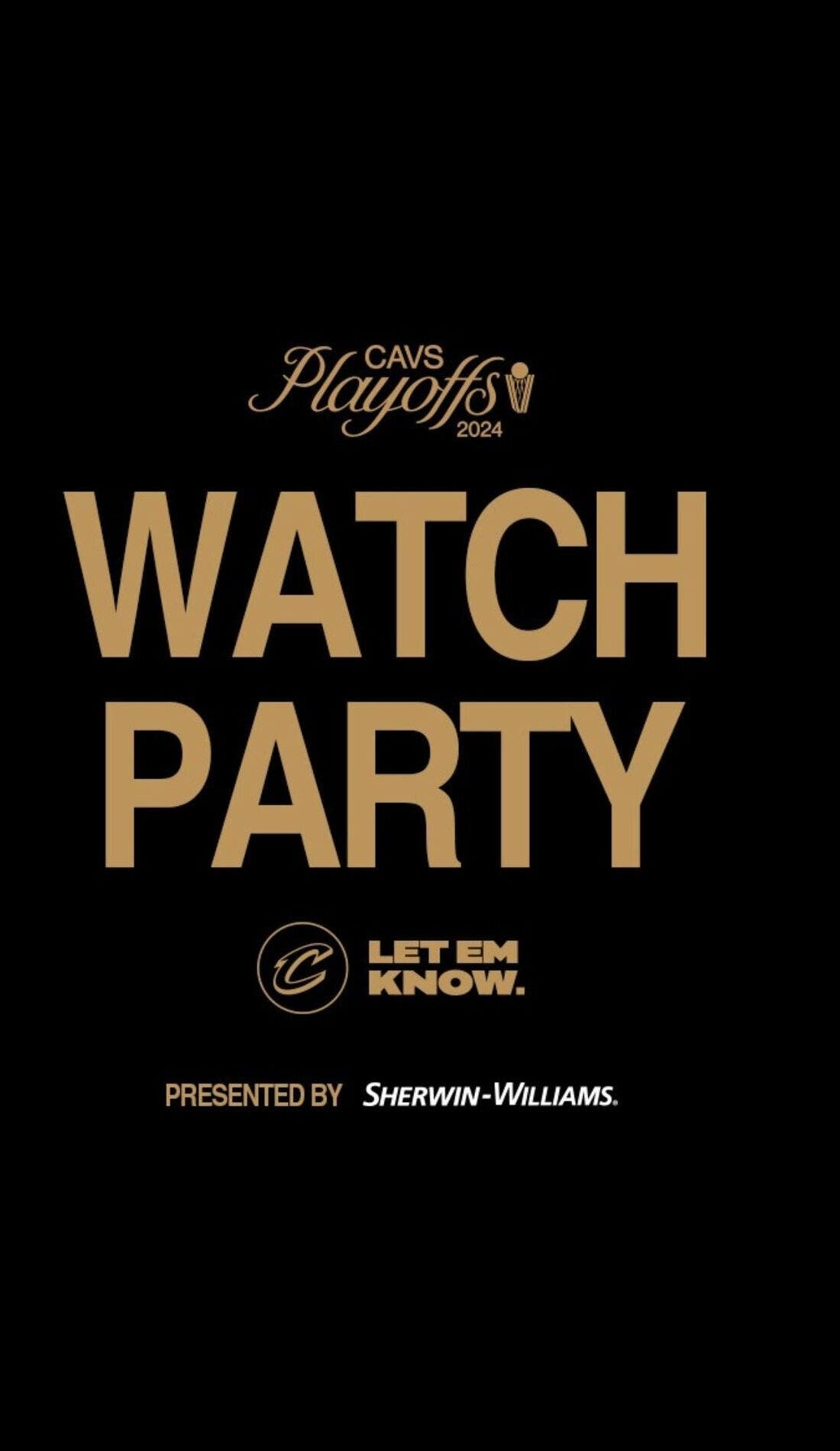 Cavaliers Watch Party promotional image for upcoming events and ticket sales