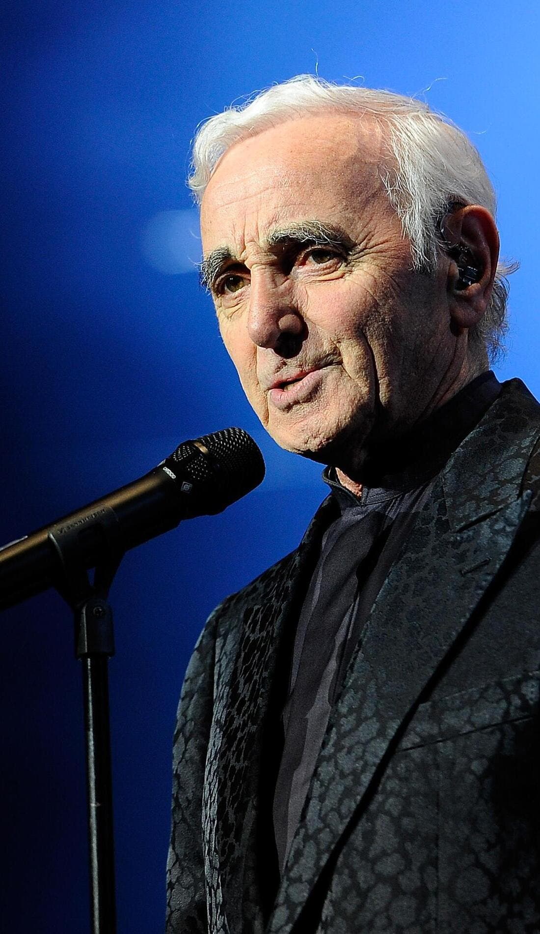 Charles Aznavour promotional image for upcoming events and ticket sales