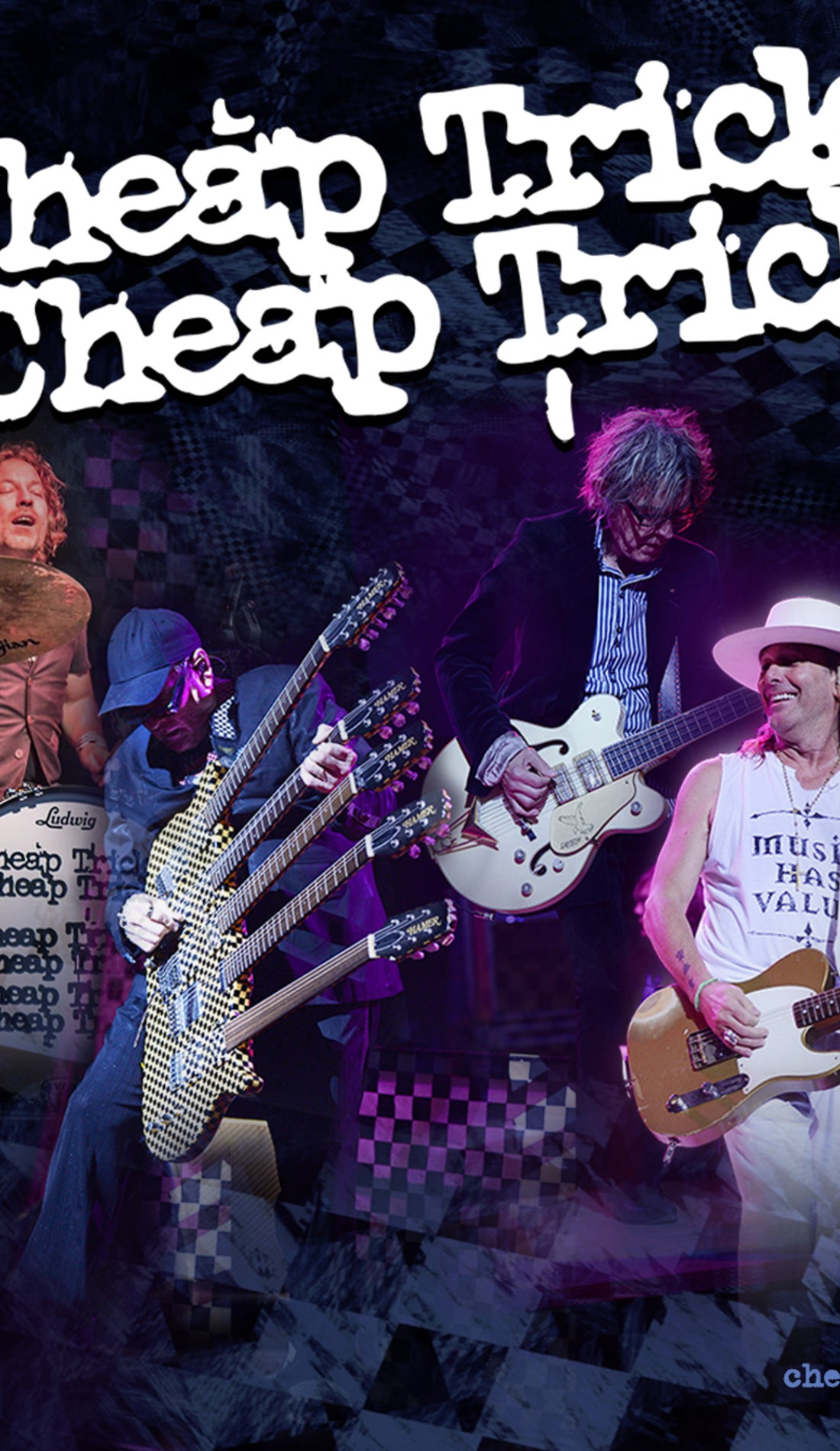 Cheap Trick promotional image for upcoming events and ticket sales