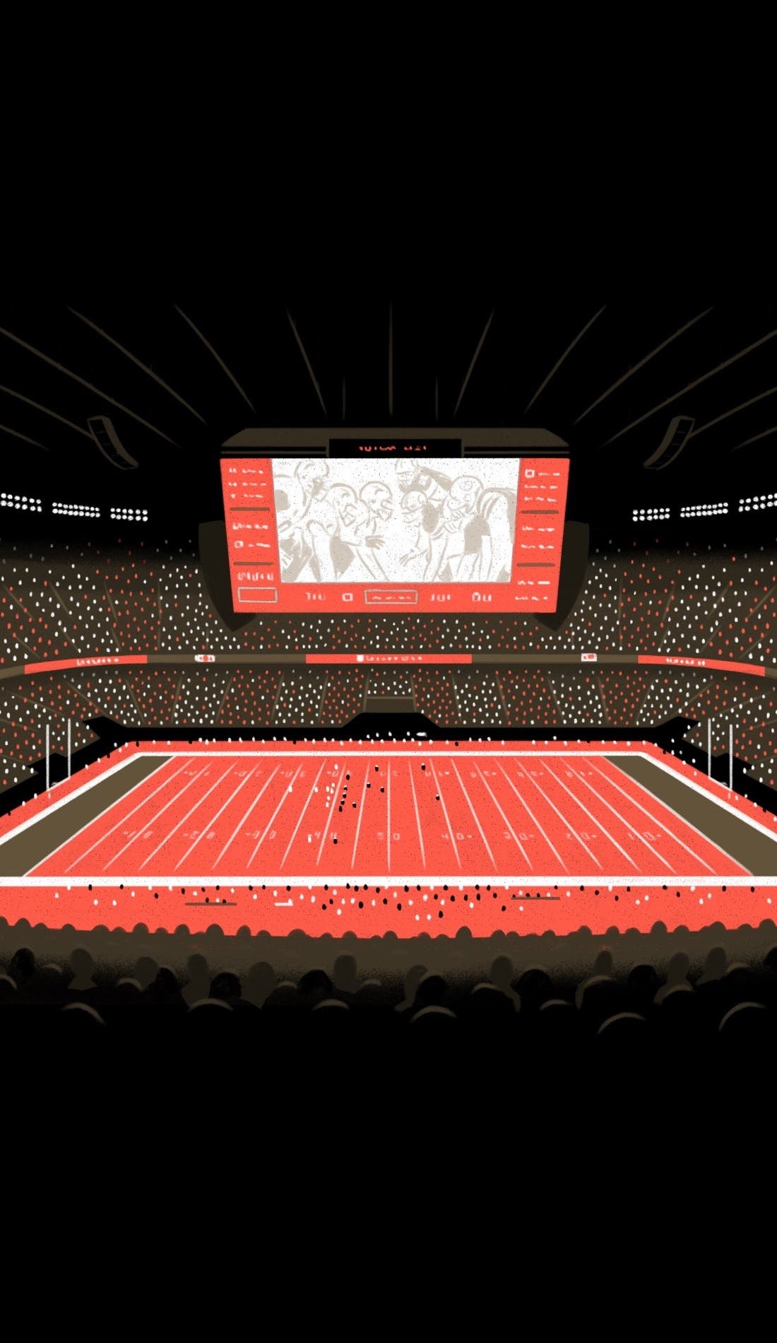 View from a seat at a Cincinnati Bearcats Football vs Louisville Cardinals Football game, showing the teams playing