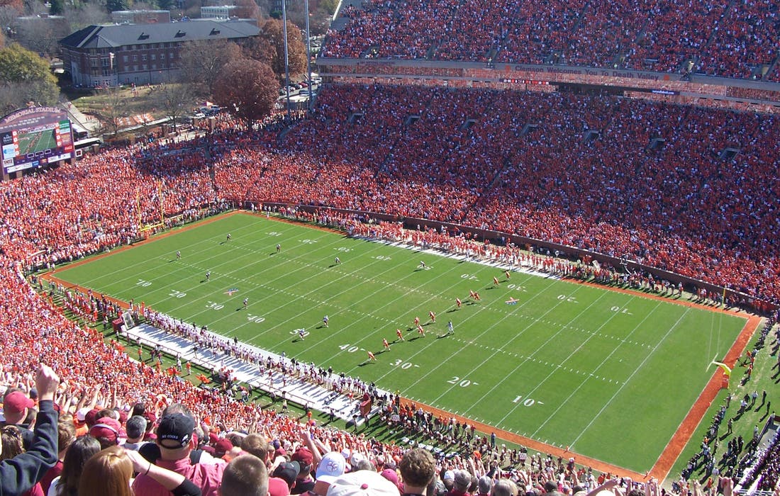 Promotional image for #9 LSU at #4 Clemson tickets at Clemson Memorial Stadium on Aug 30, 2025