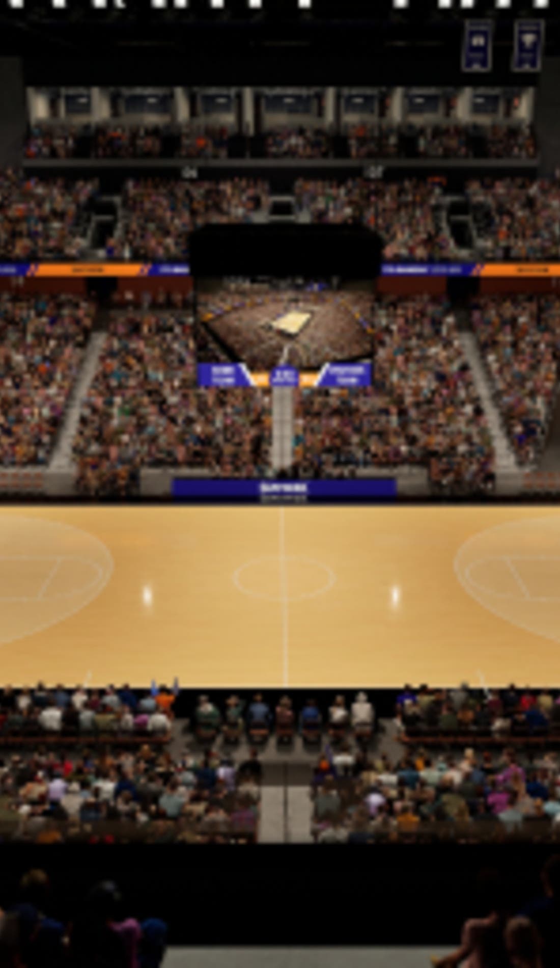 View from a seat at a Connecticut Sun vs Dallas Wings game, showing the teams playing