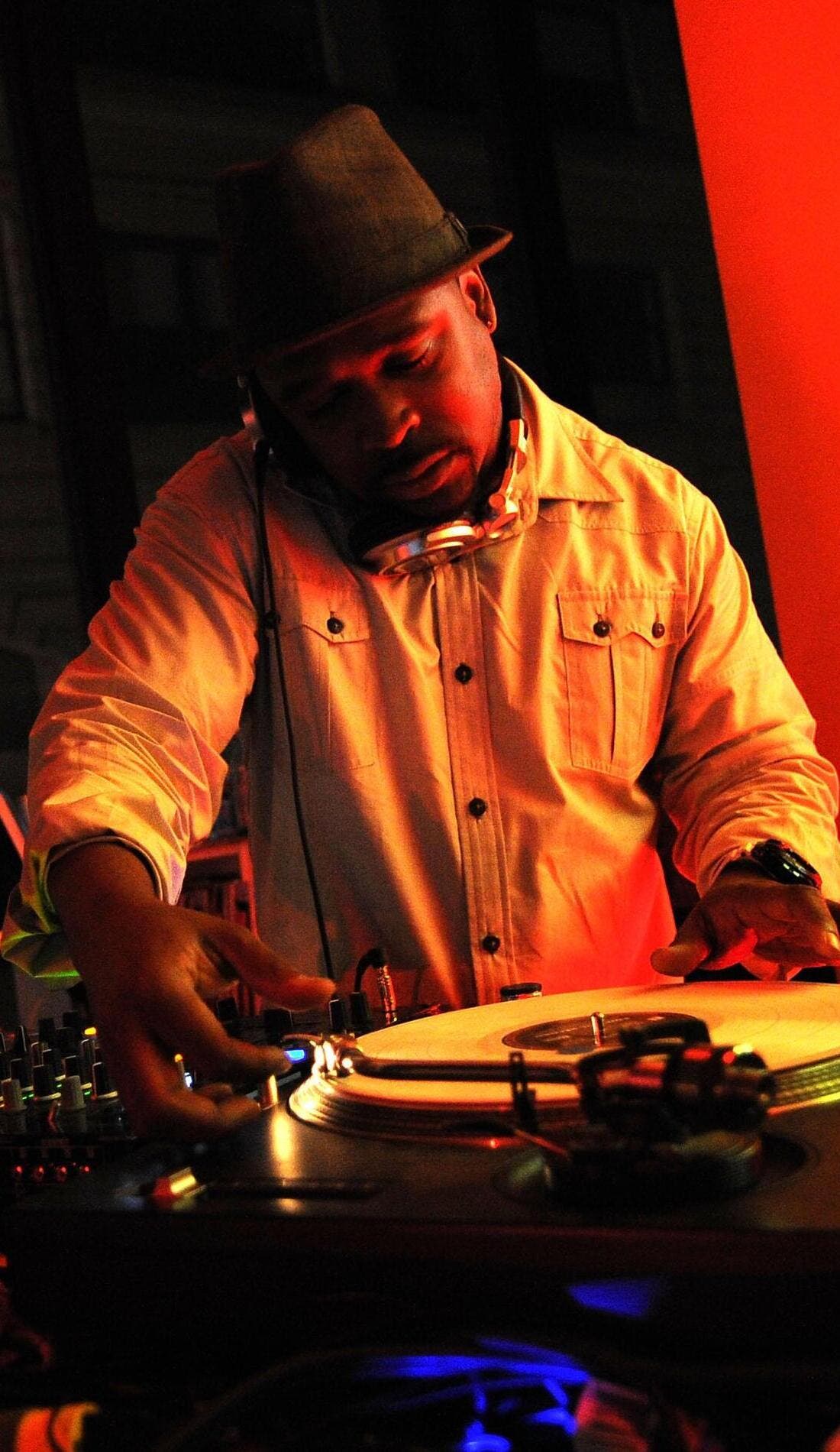 DJ Spinna promotional image for upcoming events and ticket sales