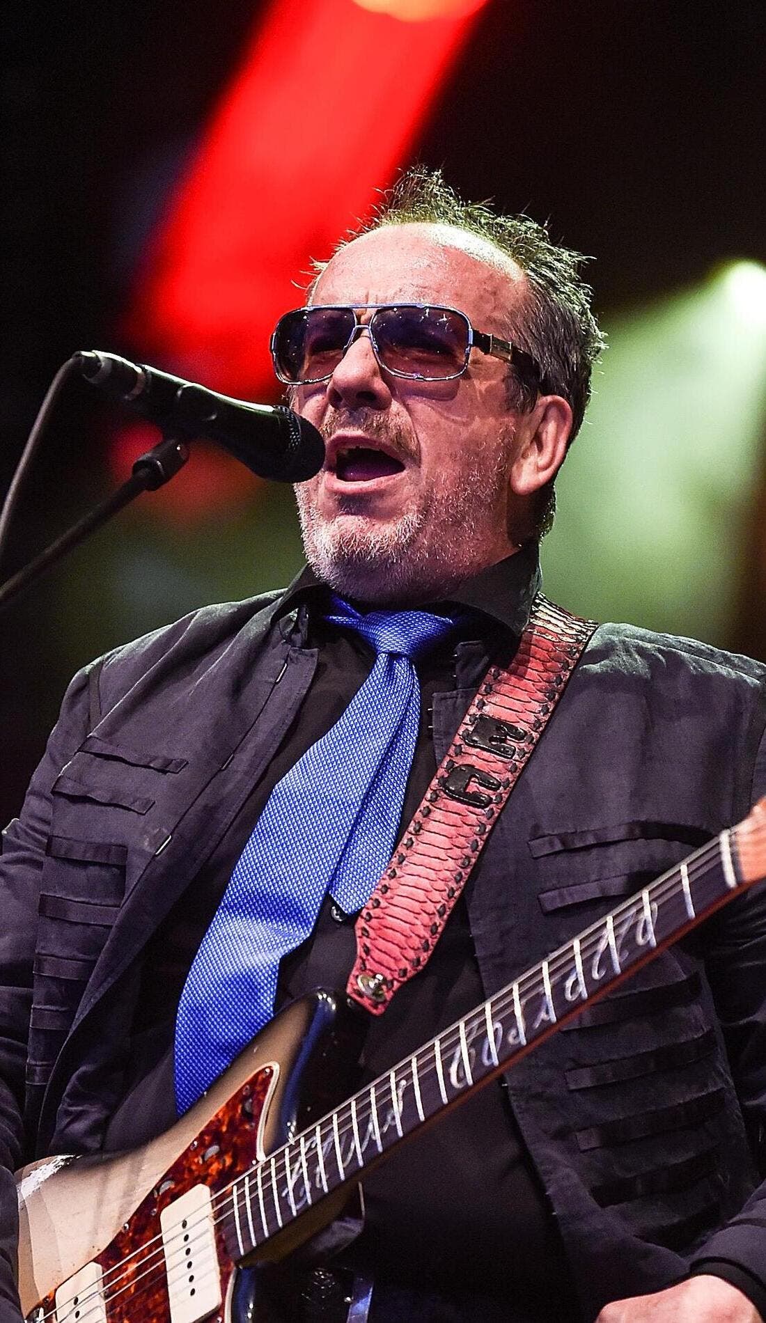 Elvis Costello promotional image for upcoming events and ticket sales