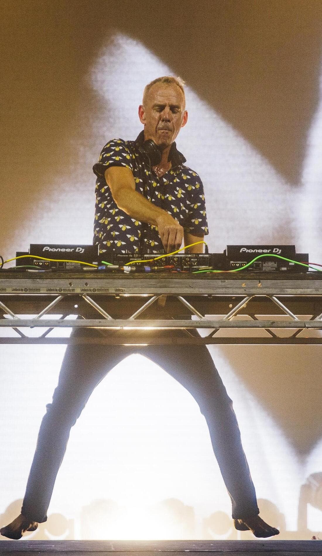 Fatboy Slim promotional image for upcoming events and ticket sales