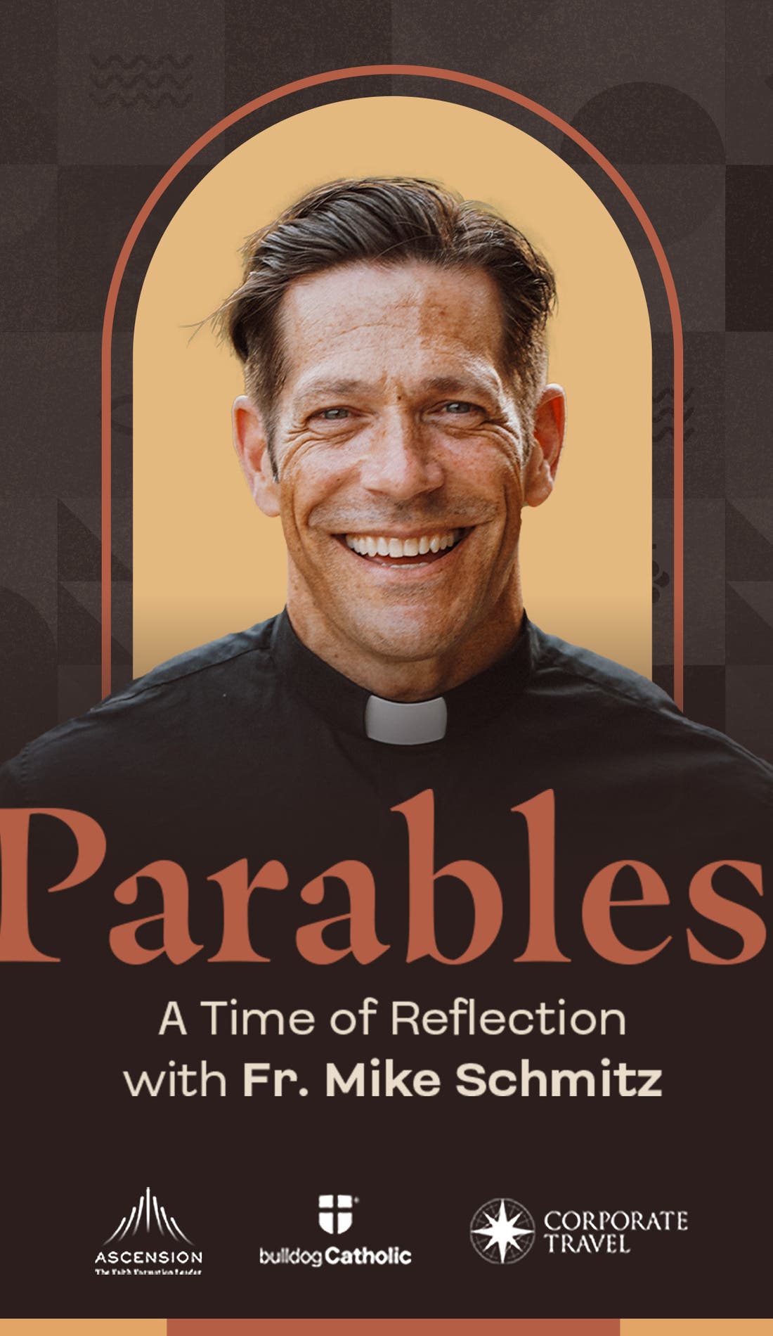 Father Mike Schmitz promotional image for upcoming events and ticket sales