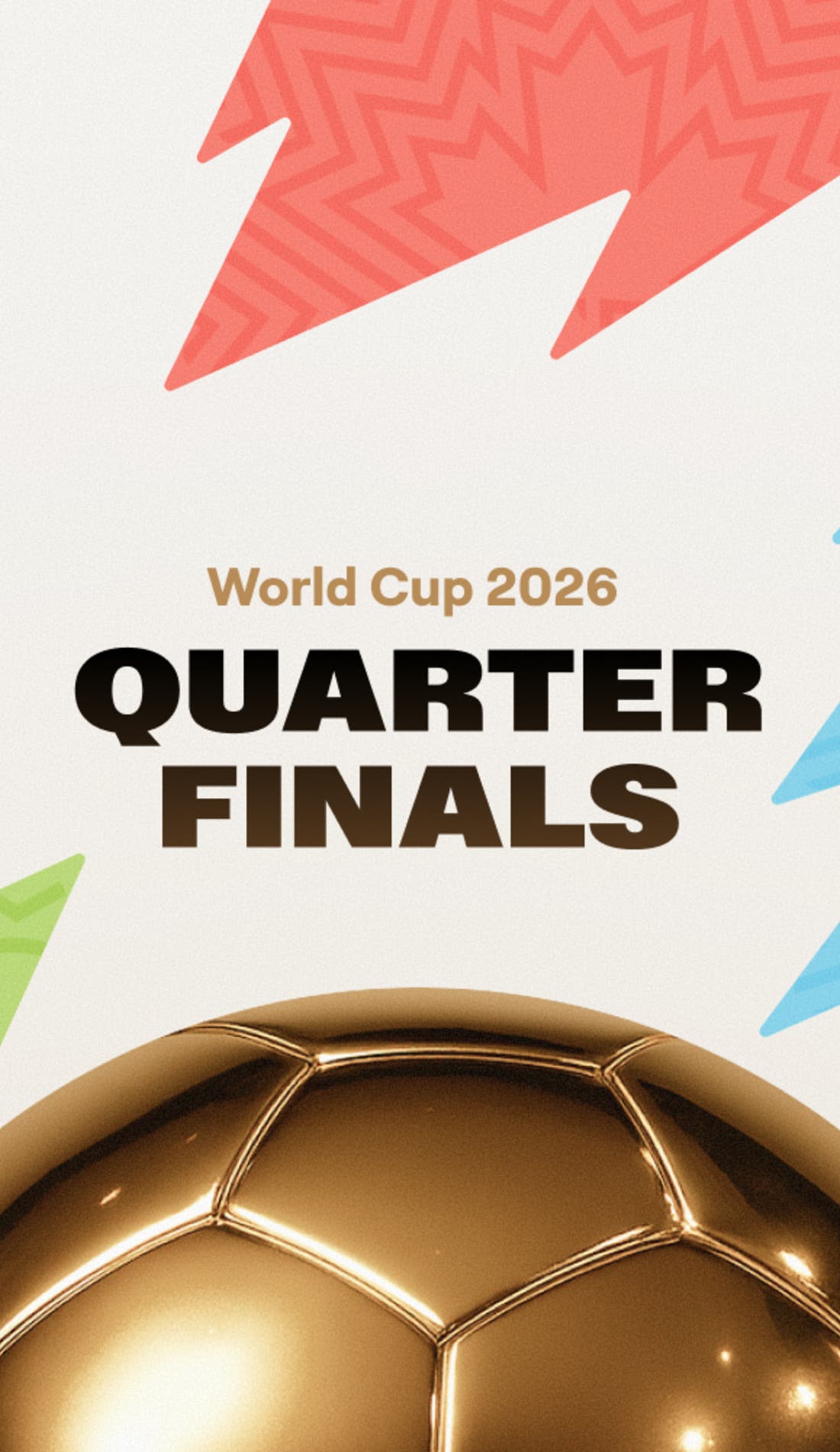 FIFA World Cup Quarterfinals promotional image for upcoming events and ticket sales