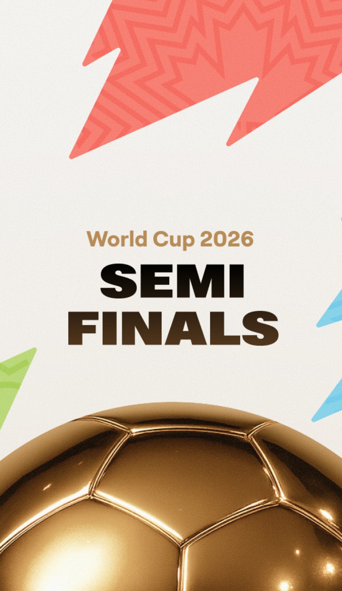 FIFA World Cup Semifinals promotional image for upcoming events and ticket sales
