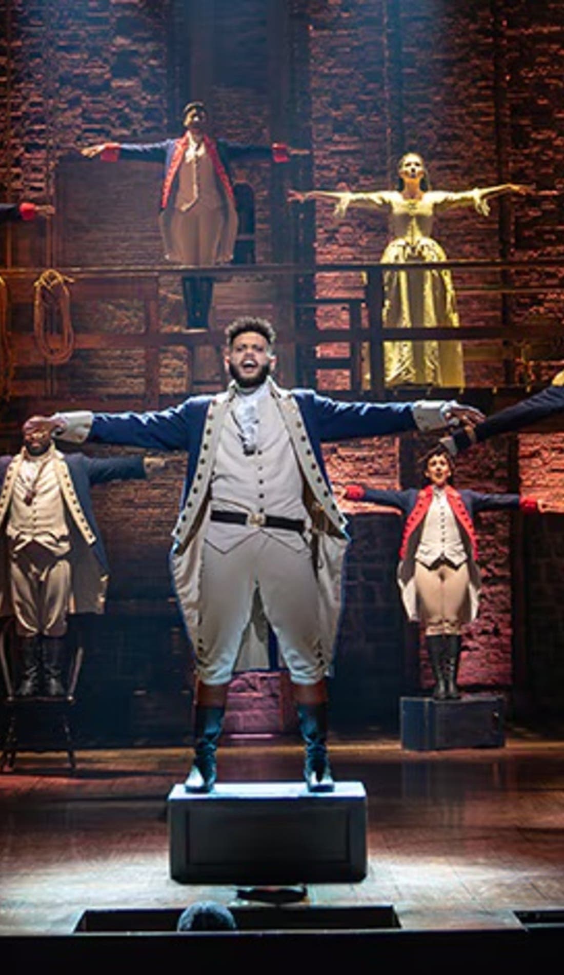 Hamilton promotional image for upcoming events and ticket sales