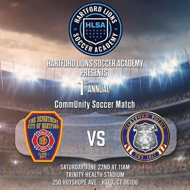 Promotional image of Hartford Lions CommUnity Match: Hartford Fire