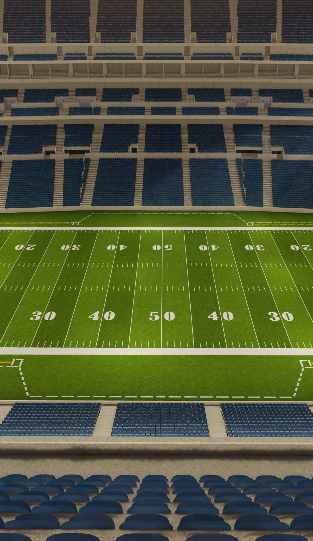 View from a seat at a Indianapolis Colts vs Denver Broncos game, showing the teams playing