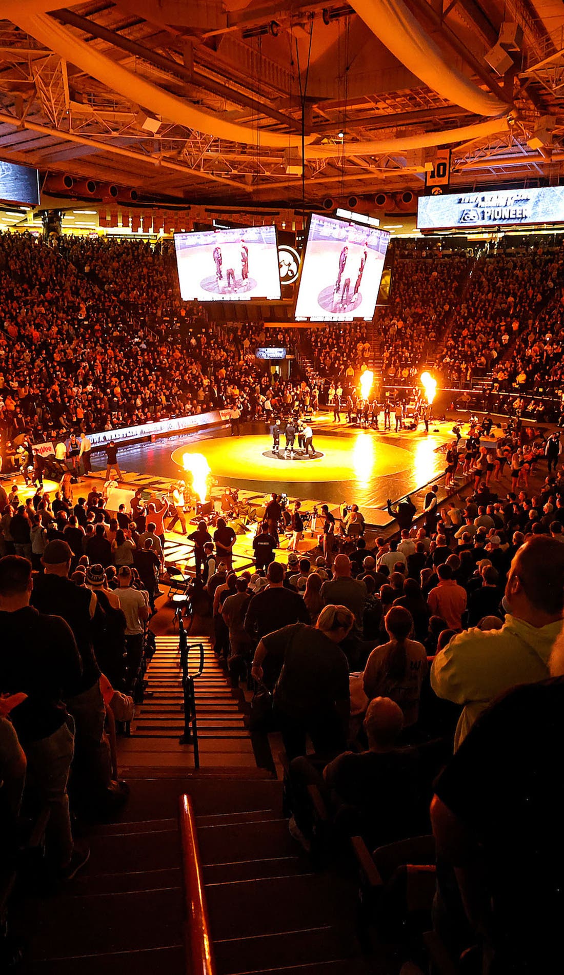 Iowa Hawkeyes Wrestling promotional image for upcoming events and ticket sales