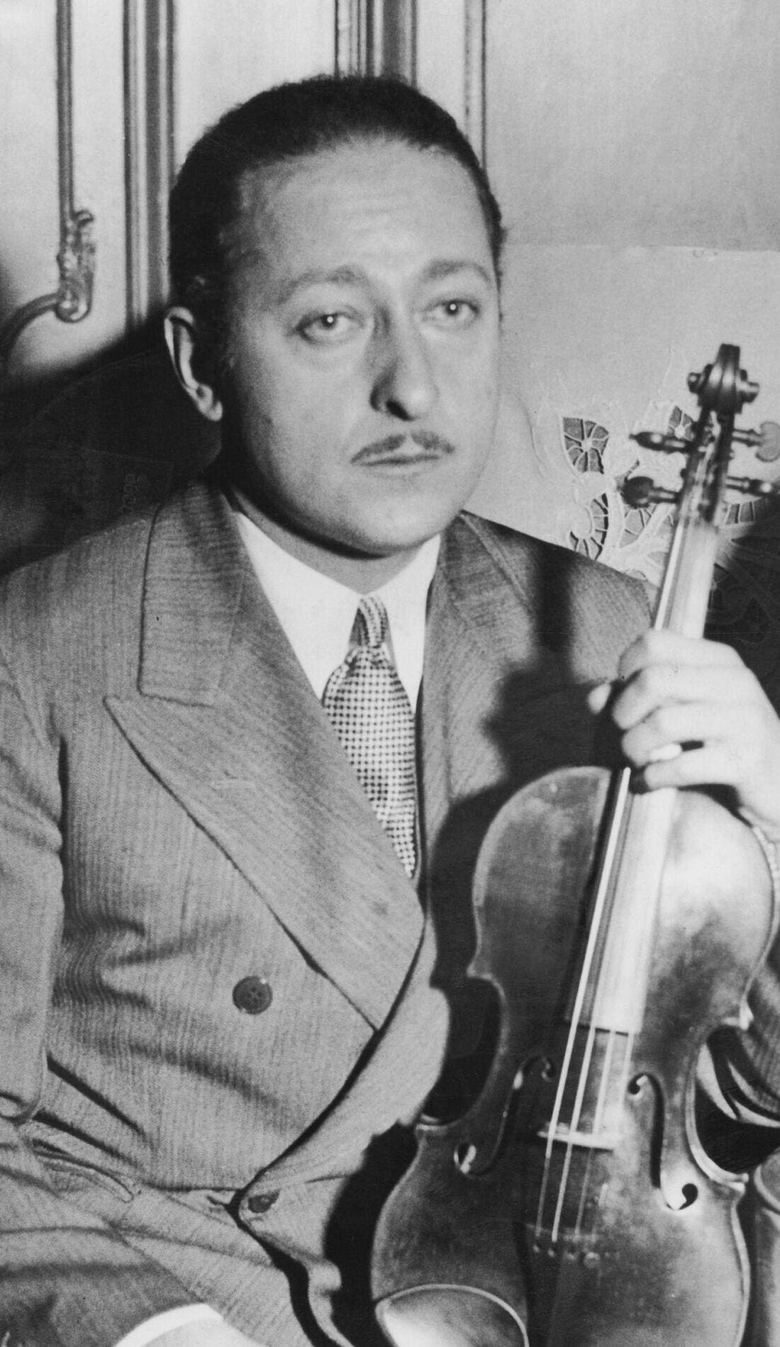 Jascha Heifetz promotional image for upcoming events and ticket sales