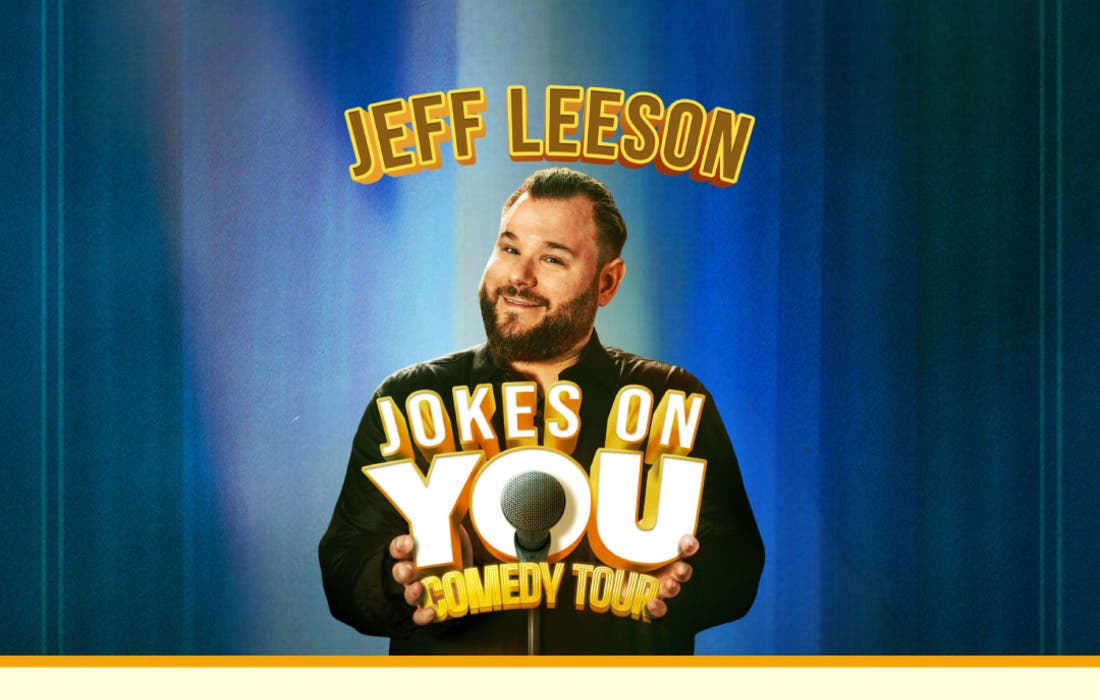 Promotional image for Jeff Leeson: Jokes On You Comedy Tour tickets at Harding Mazzotti Arena on Nov 15, 2025