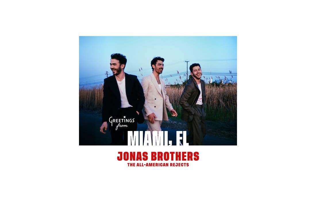 Promotional image for Jonas Brothers: JONAS20 Greetings From Your Hometown tickets at Amerant Bank Arena on Oct 24, 2025