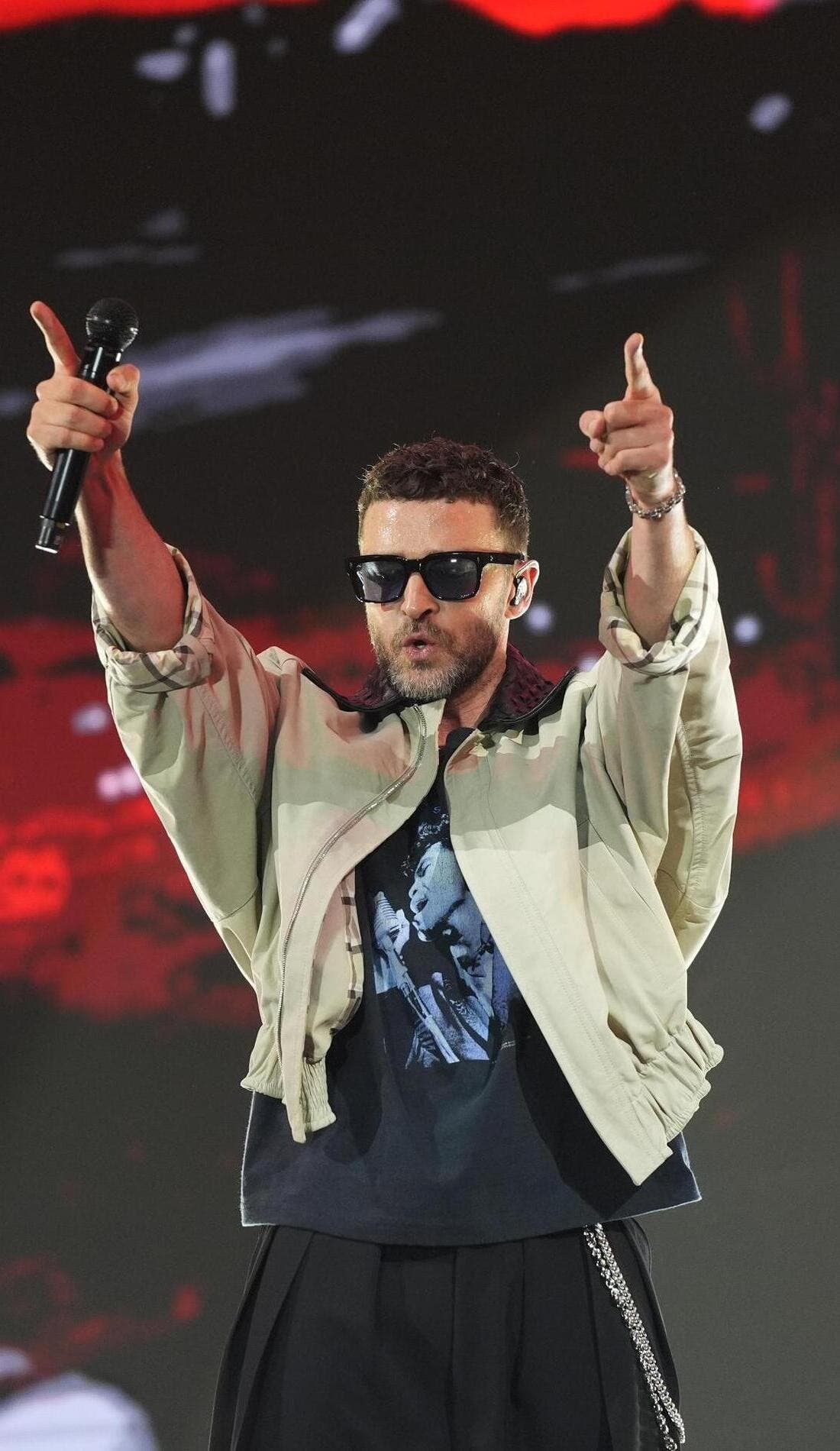 Justin Timberlake promotional image for upcoming events and ticket sales