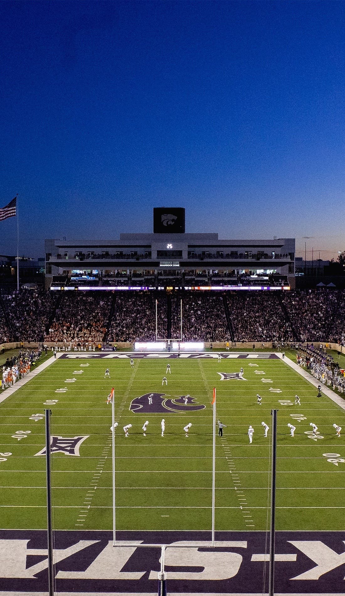 View from a seat at a Kansas State Wildcats Football vs UT Martin Skyhawks Football game, showing the teams playing