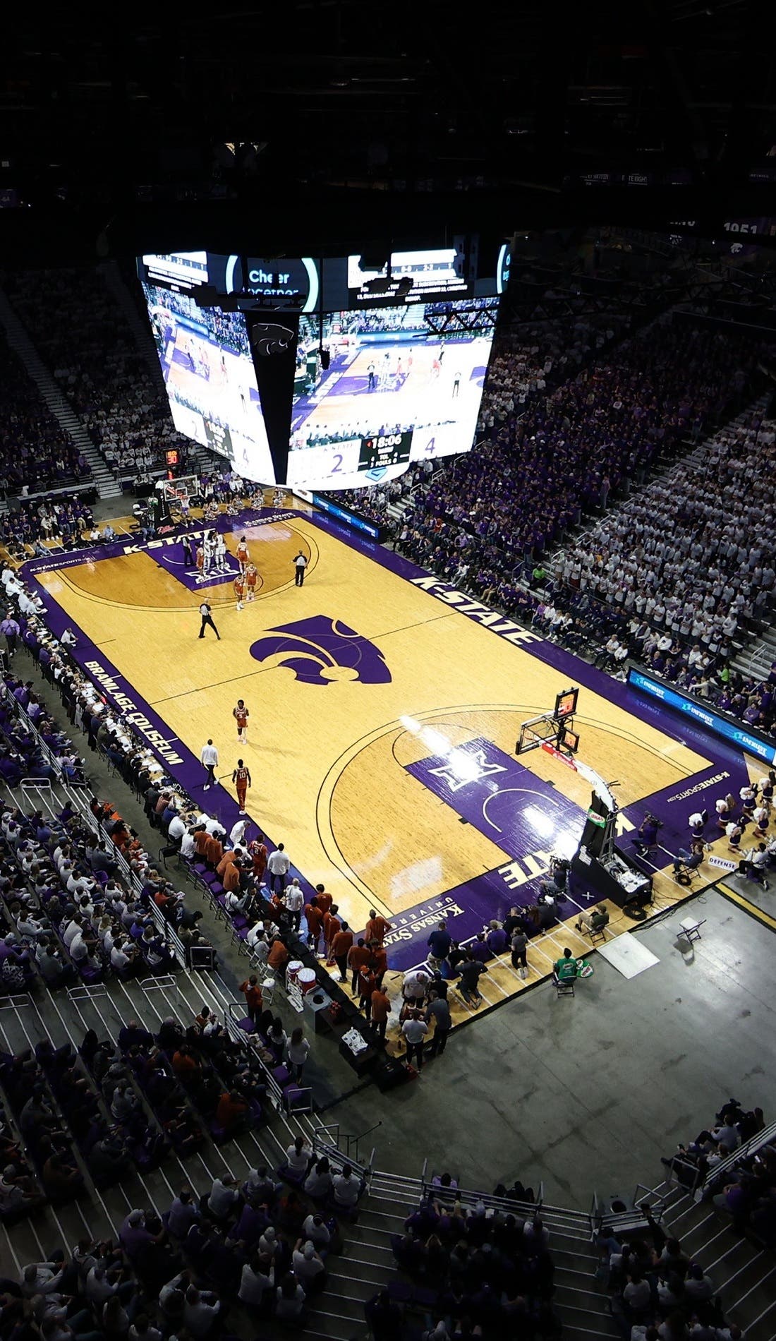 View from a seat at a Kansas State Wildcats Mens Basketball vs Coppin State Eagles Mens Basketball game, showing the teams playing