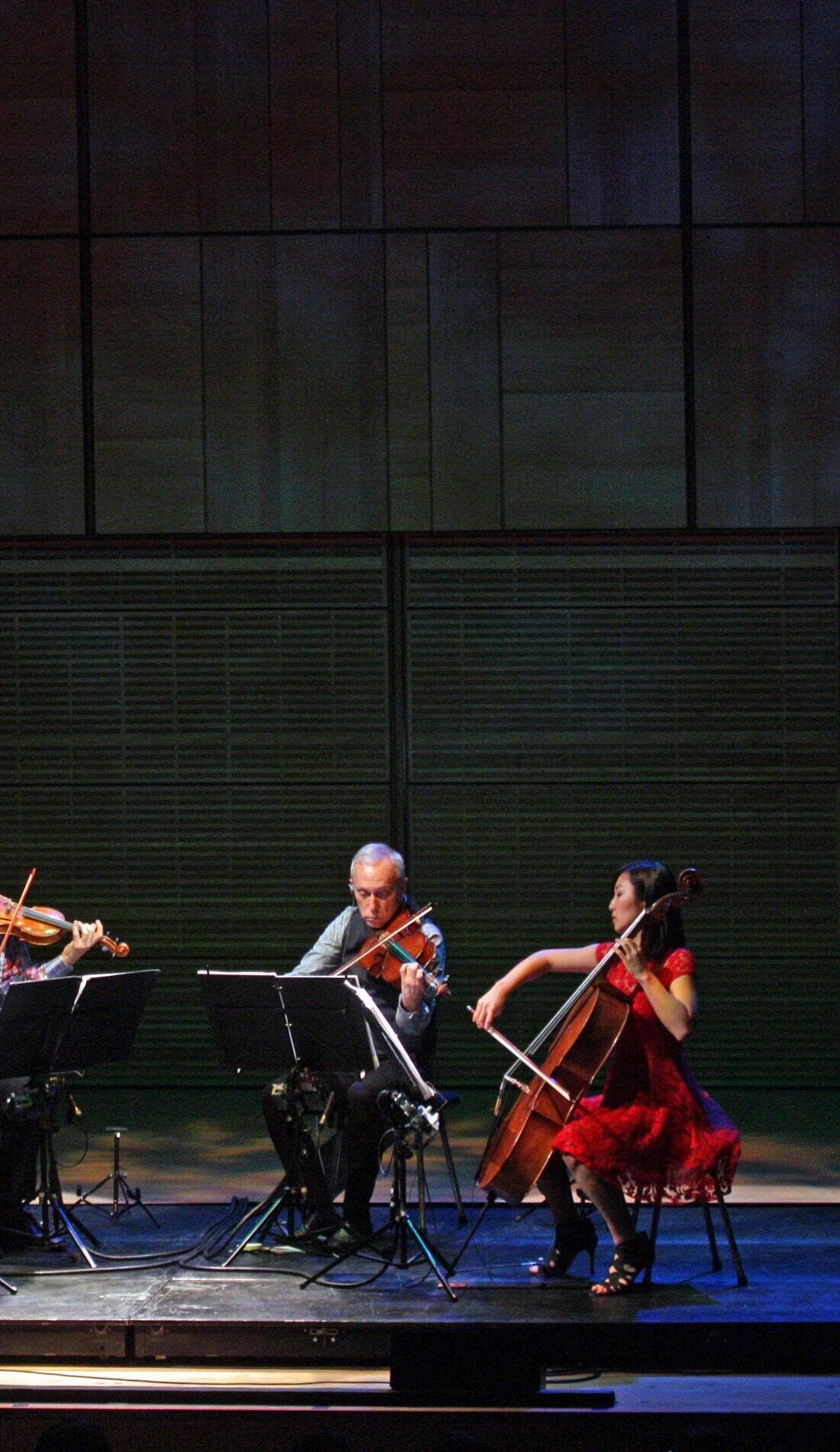 Kronos Quartet promotional image for upcoming events and ticket sales