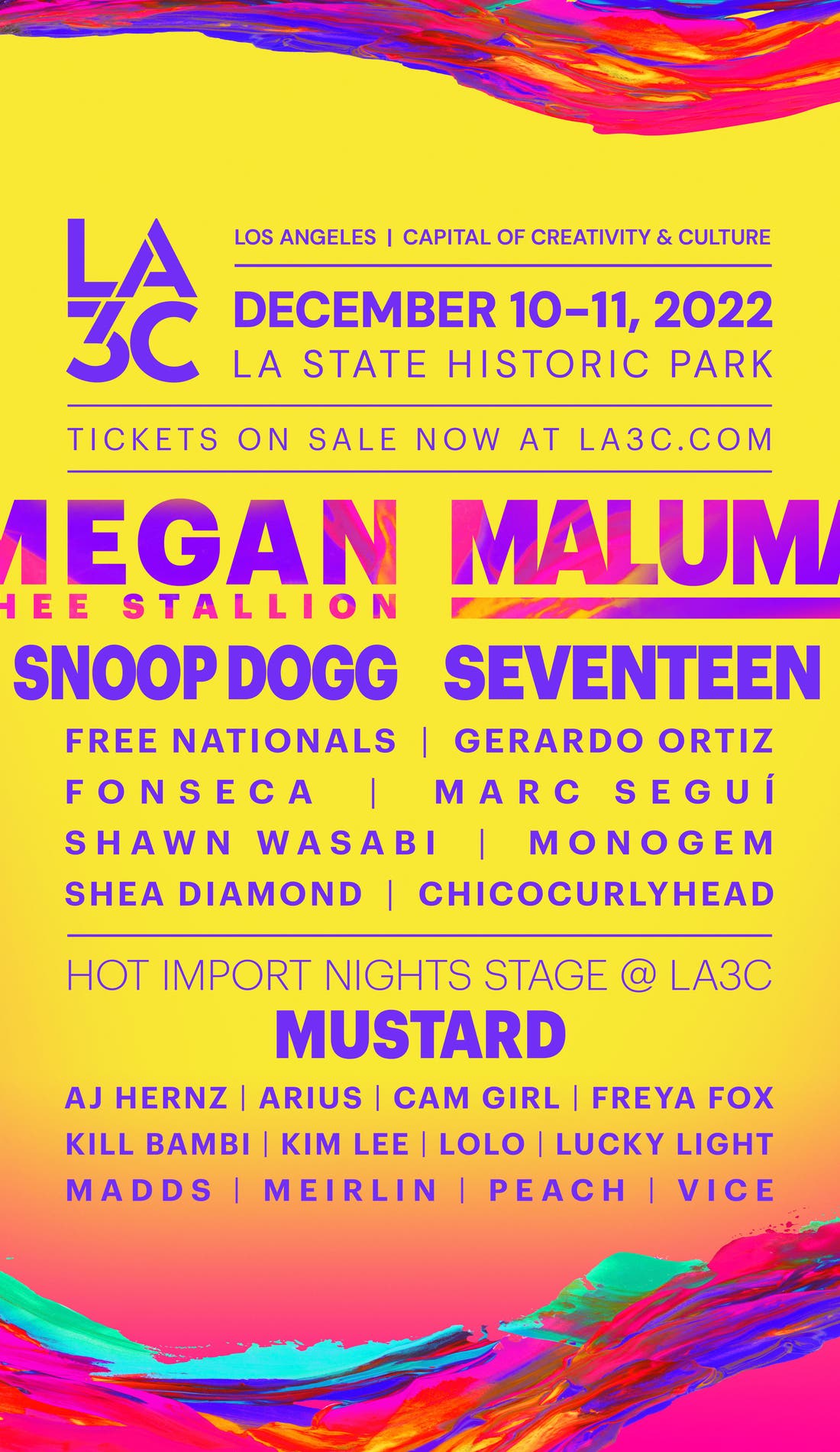 LA3C promotional image for upcoming events and ticket sales
