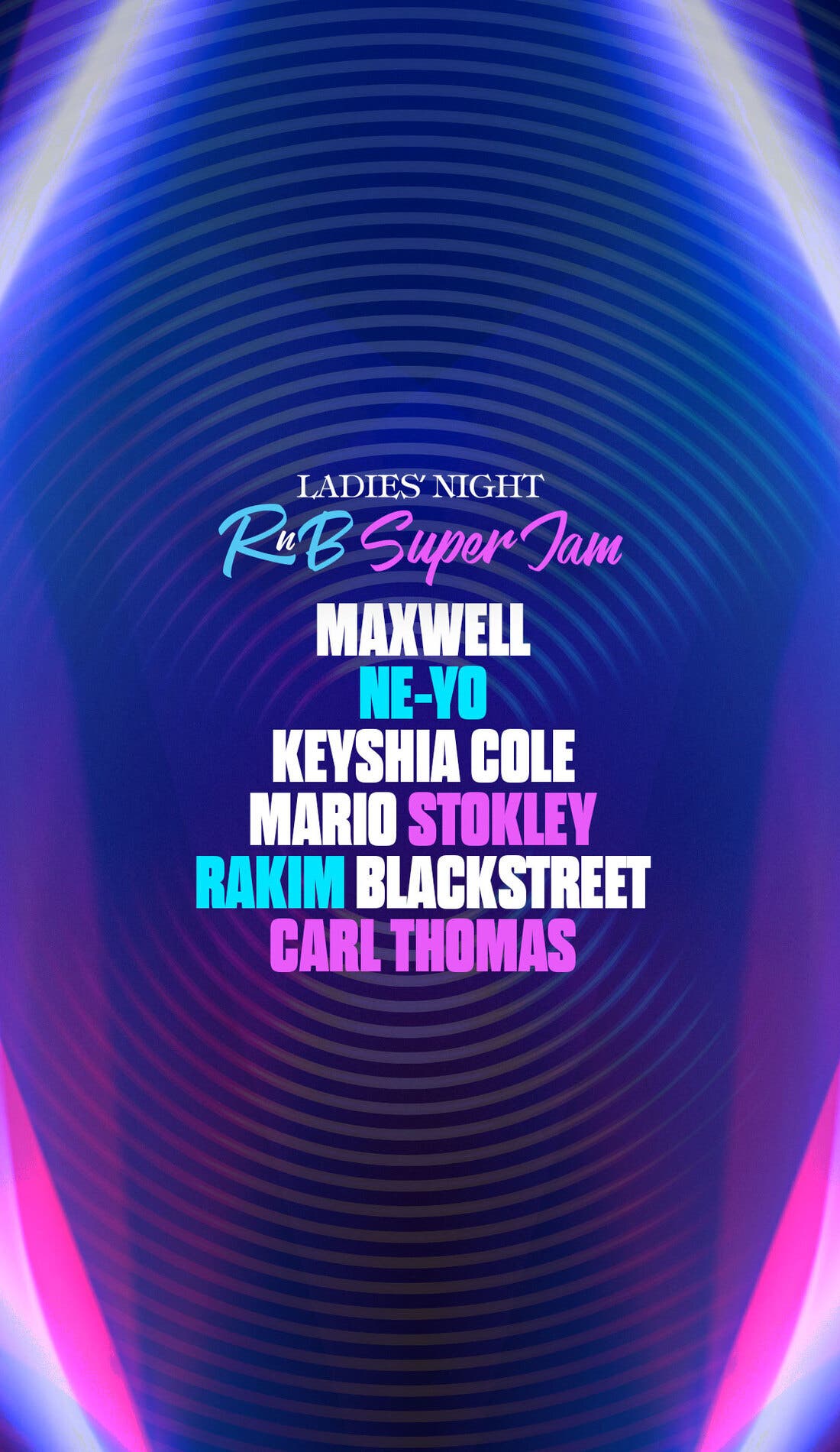 Ladies Night R&B Super Jam promotional image for upcoming events and ticket sales