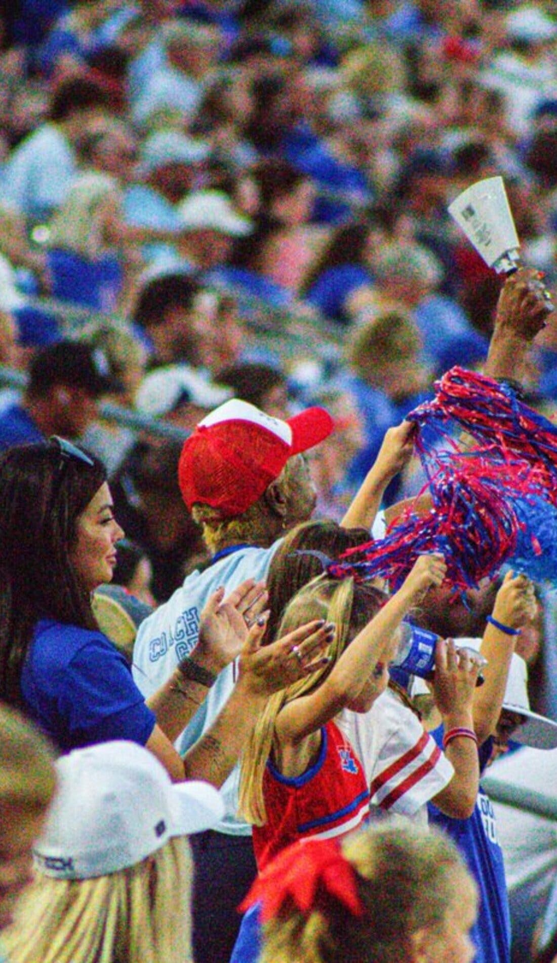 View from a seat at a Louisiana Tech Bulldogs Football vs Houston Christian Huskies Football game, showing the teams playing