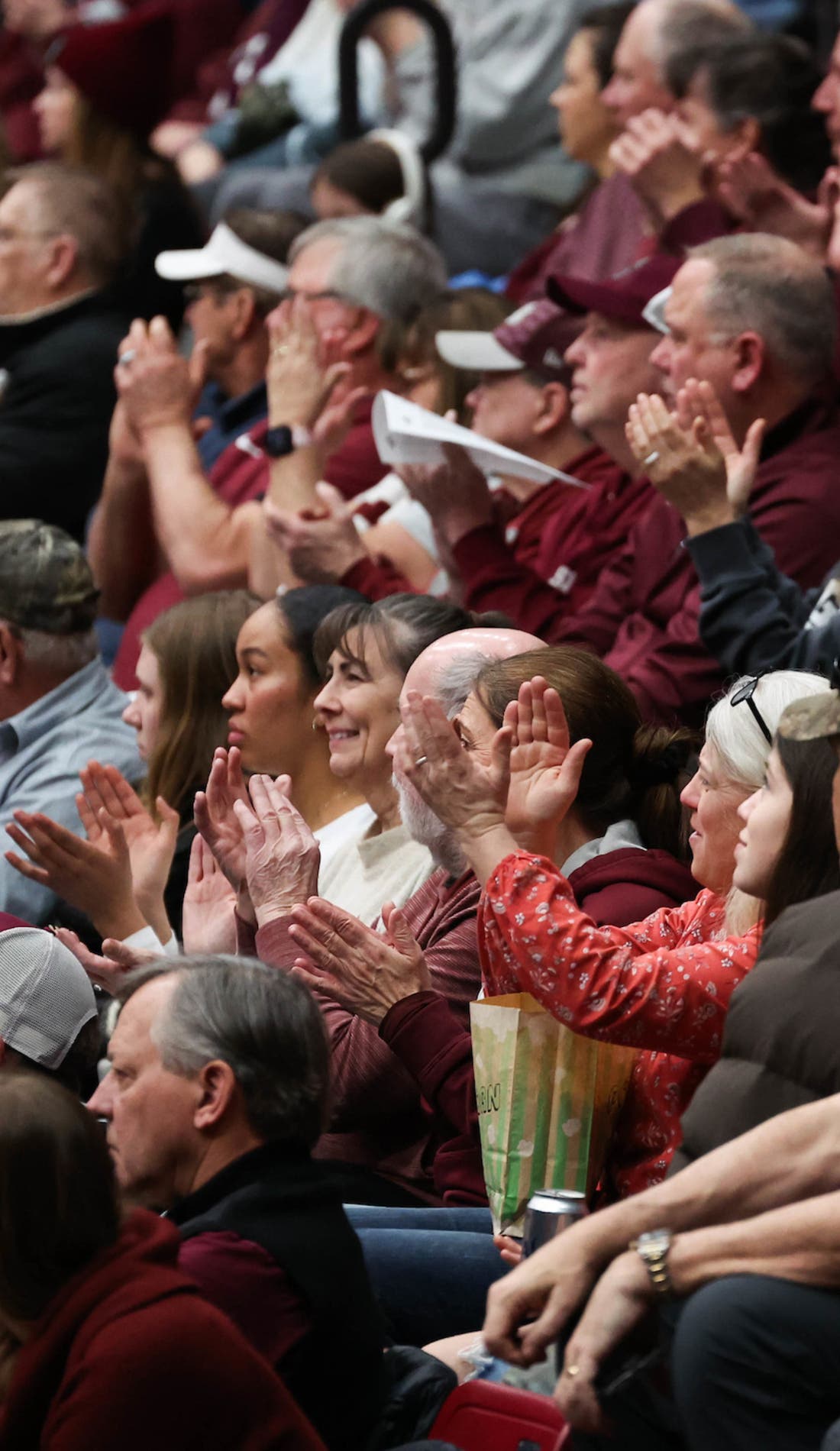 View from a seat at a Montana Lady Grizzlies Womens Basketball vs Northern Arizona Lumberjacks Womens Basketball game, showing the teams playing