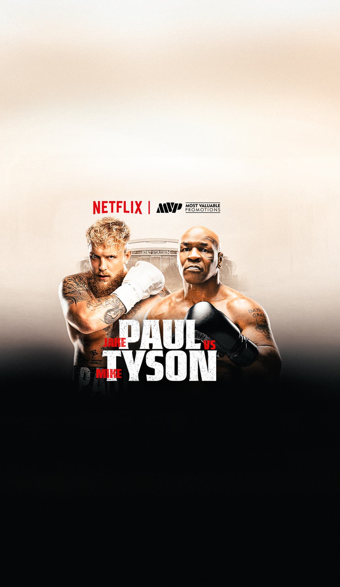 MVP & Netflix Present: Paul vs Tyson / Taylor vs Serrano promotional image for upcoming events and ticket sales