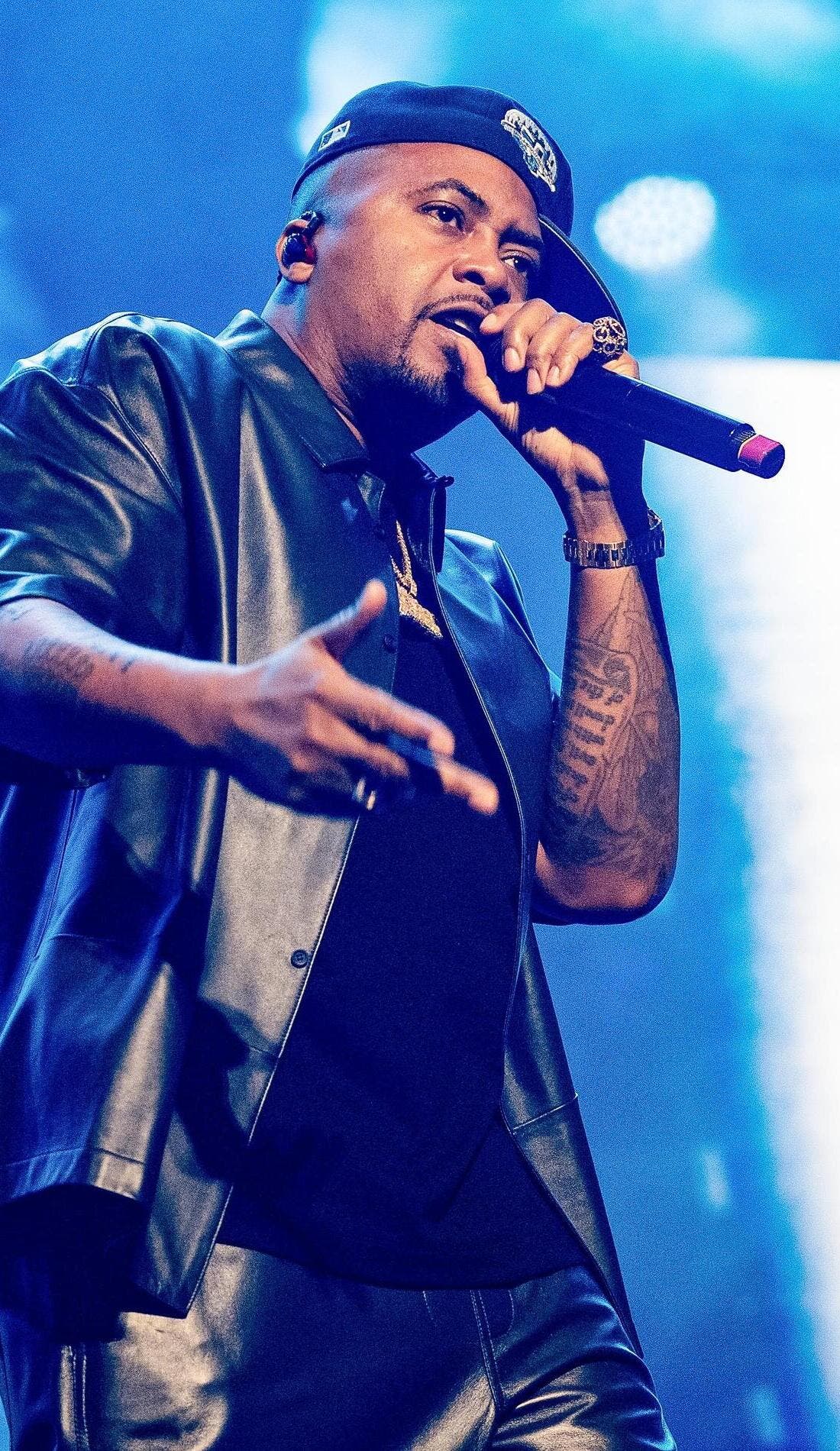 Nas promotional image for upcoming events and ticket sales