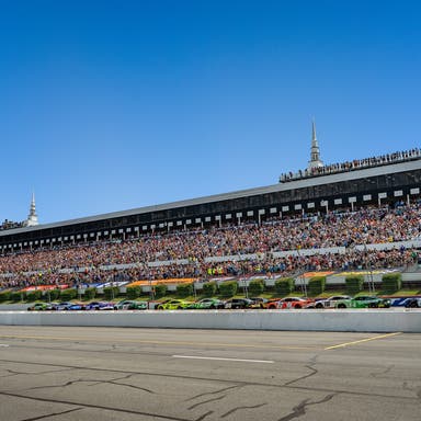 Promotional image of NASCAR O'Reilly Auto Parts Series at Pocono Raceway