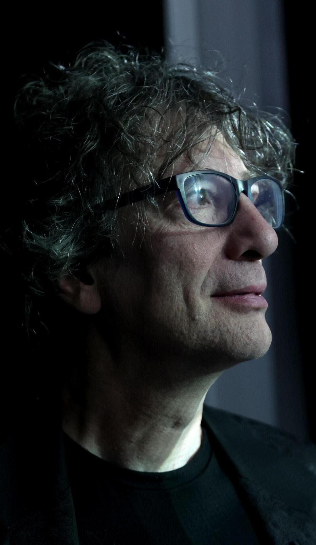Neil Gaiman promotional image for upcoming events and ticket sales