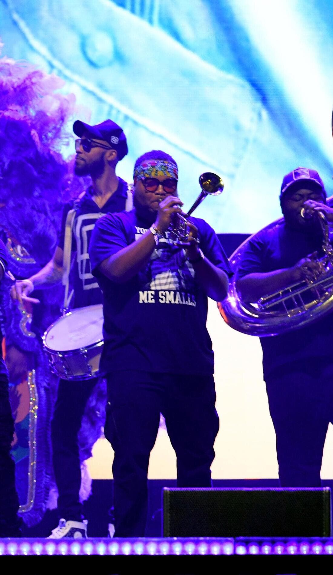 New Breed Brass Band promotional image for upcoming events and ticket sales