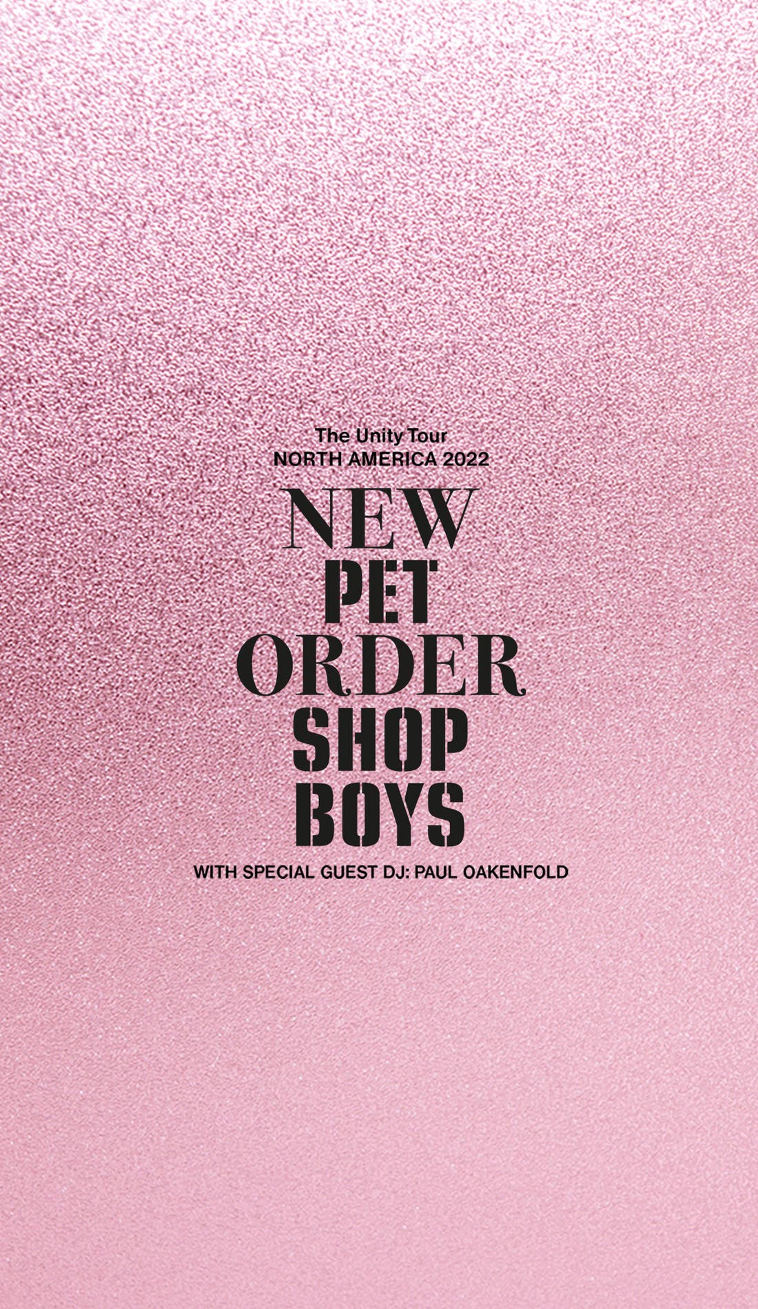 New Order promotional image for upcoming events and ticket sales