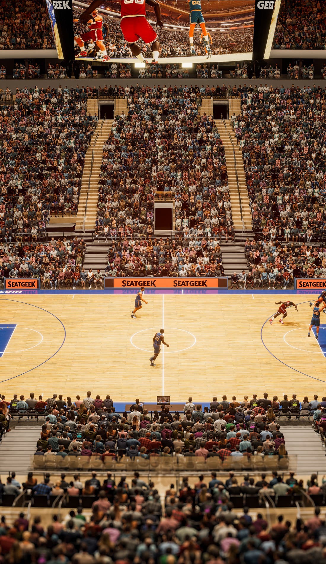 View from a seat at a New York Knicks vs Indiana Pacers game, showing the teams playing