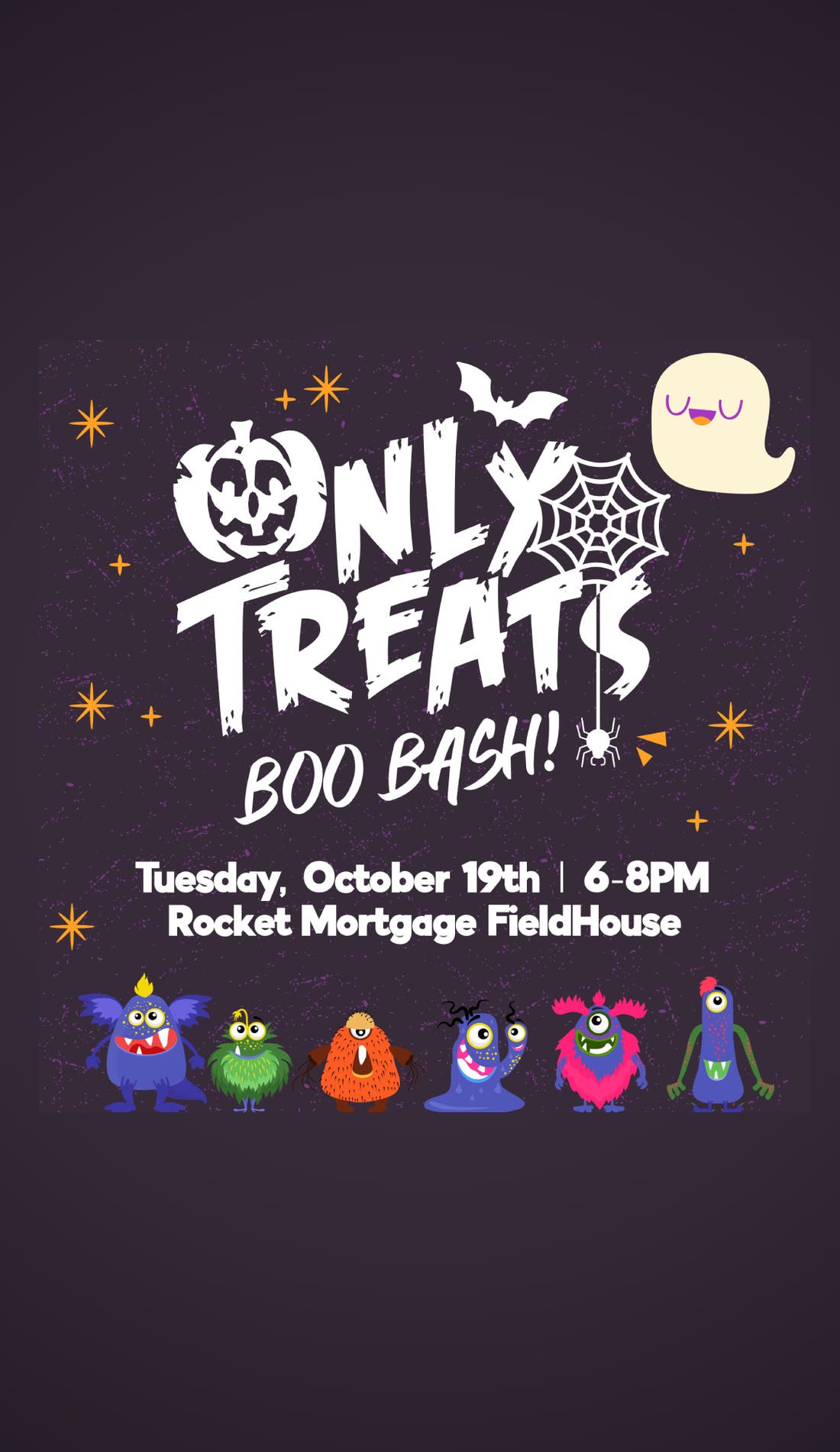 Only Treats Boo Bash promotional image for upcoming events and ticket sales