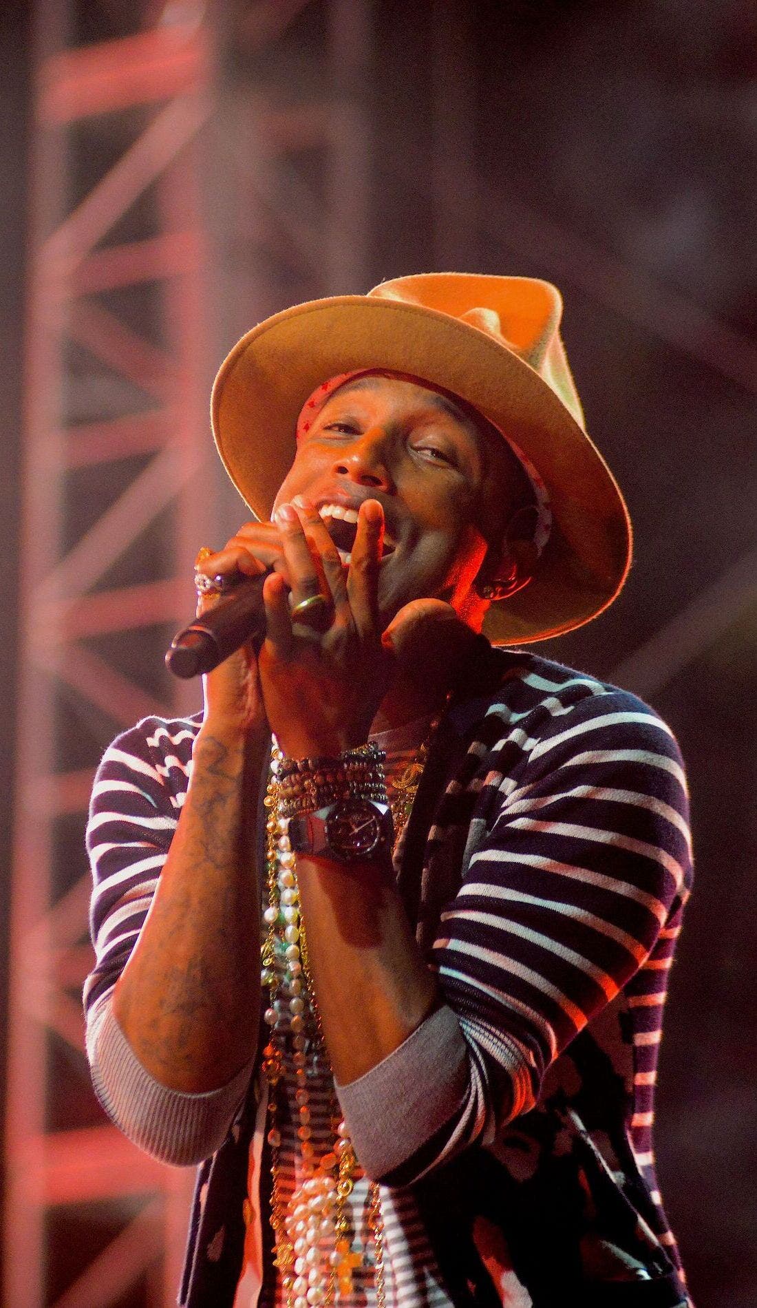 Pharrell promotional image for upcoming events and ticket sales