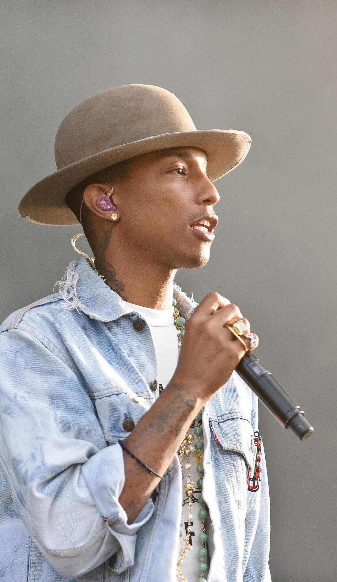 Pharrell Williams promotional image for upcoming events and ticket sales